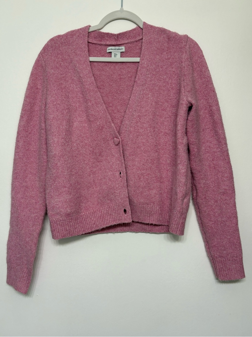Marshall’s Knit Pink Cardigan Soft Cottagecore Cozy Size S